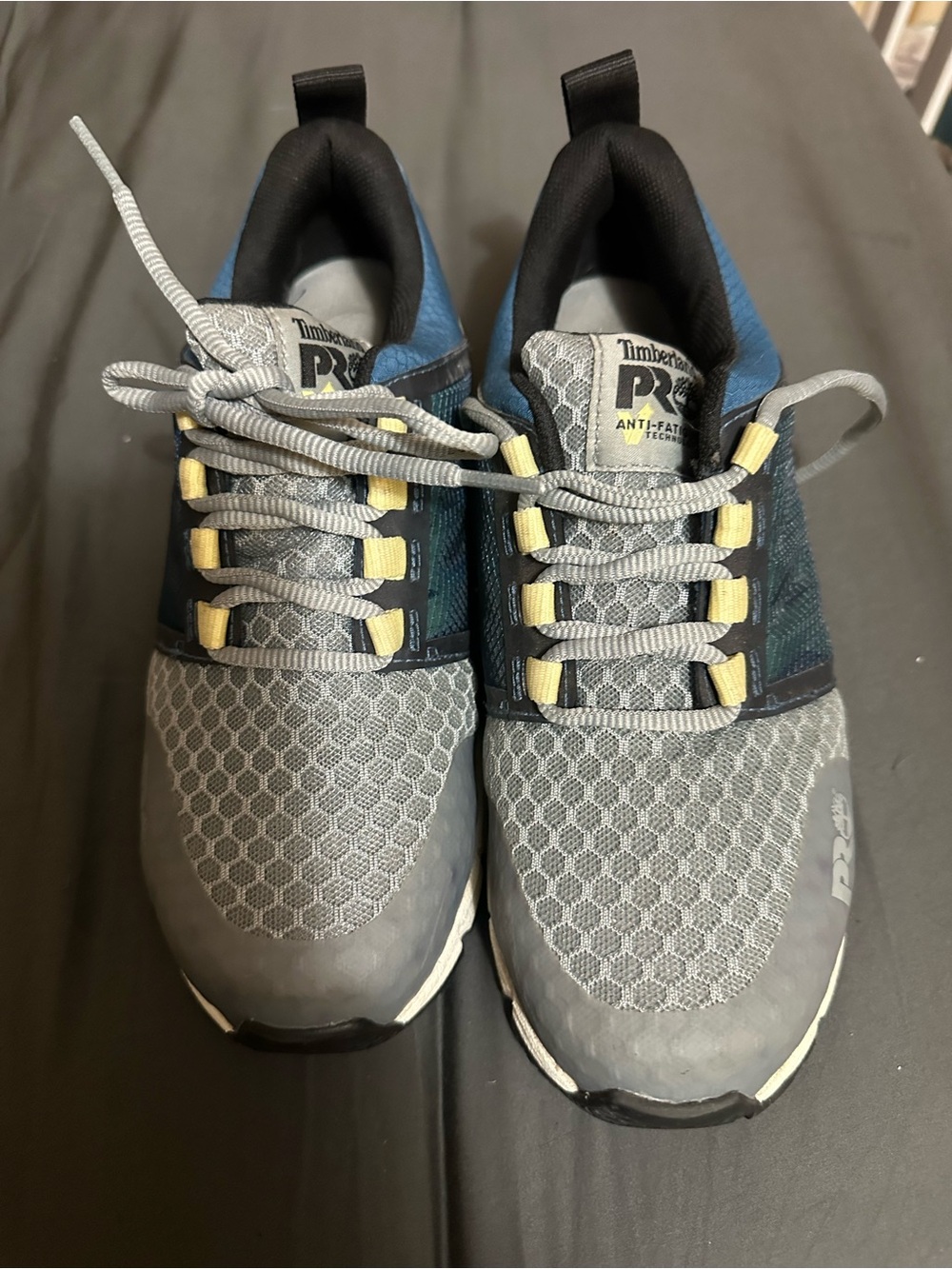 Timberland Kids Gray, Blue & Yellow Lace-Up Sneakers